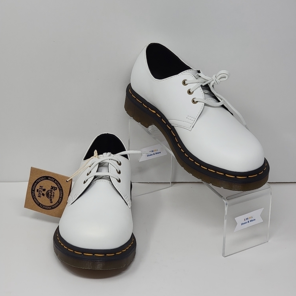 Dr Martens Vegan Low Boots Air Wair Air Cushion White  27214 Mens 6 Womens 7 New - Picture 3 of 9